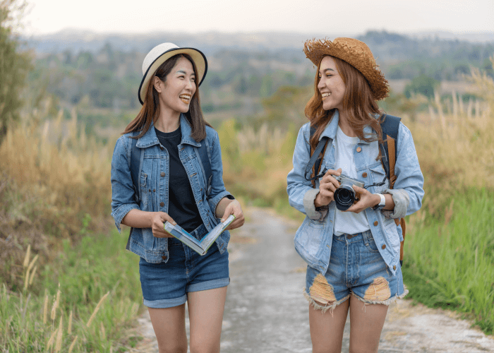 Two young women speaking Japanese