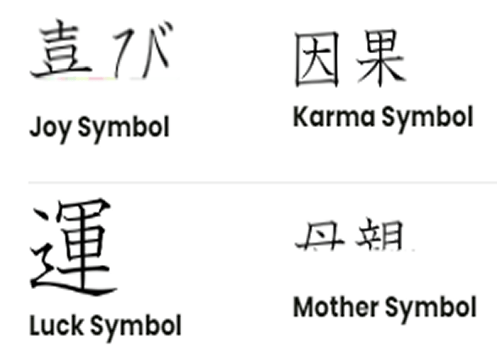 A selection of Japanese symbols and their meanings